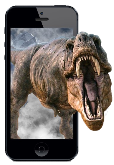 Dinosaur on Phone
